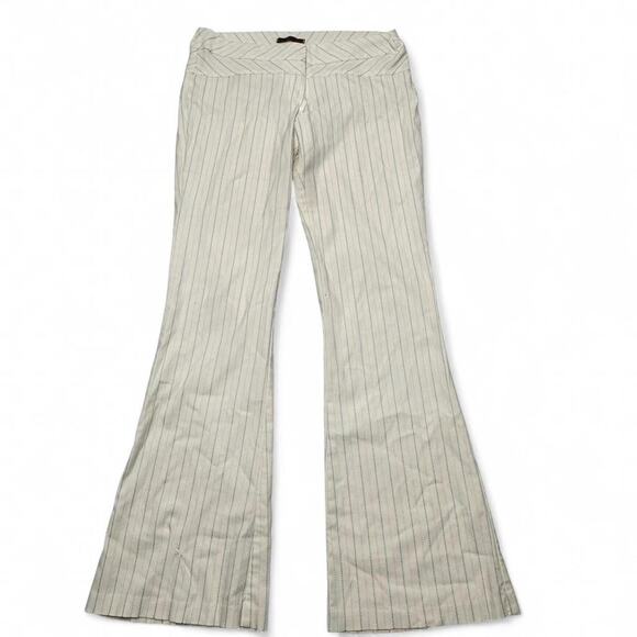 LVL X Vintage Pin Dotted Striped White Low Rise Flared Pants Size Medium - Picture 1 of 6